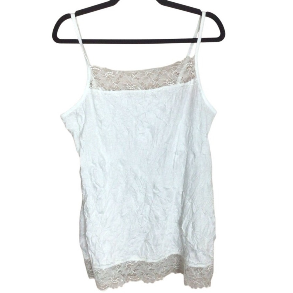 SALE Women's Maurices White Lace Fitted Camisole Size 1 - Picture 1 of 6